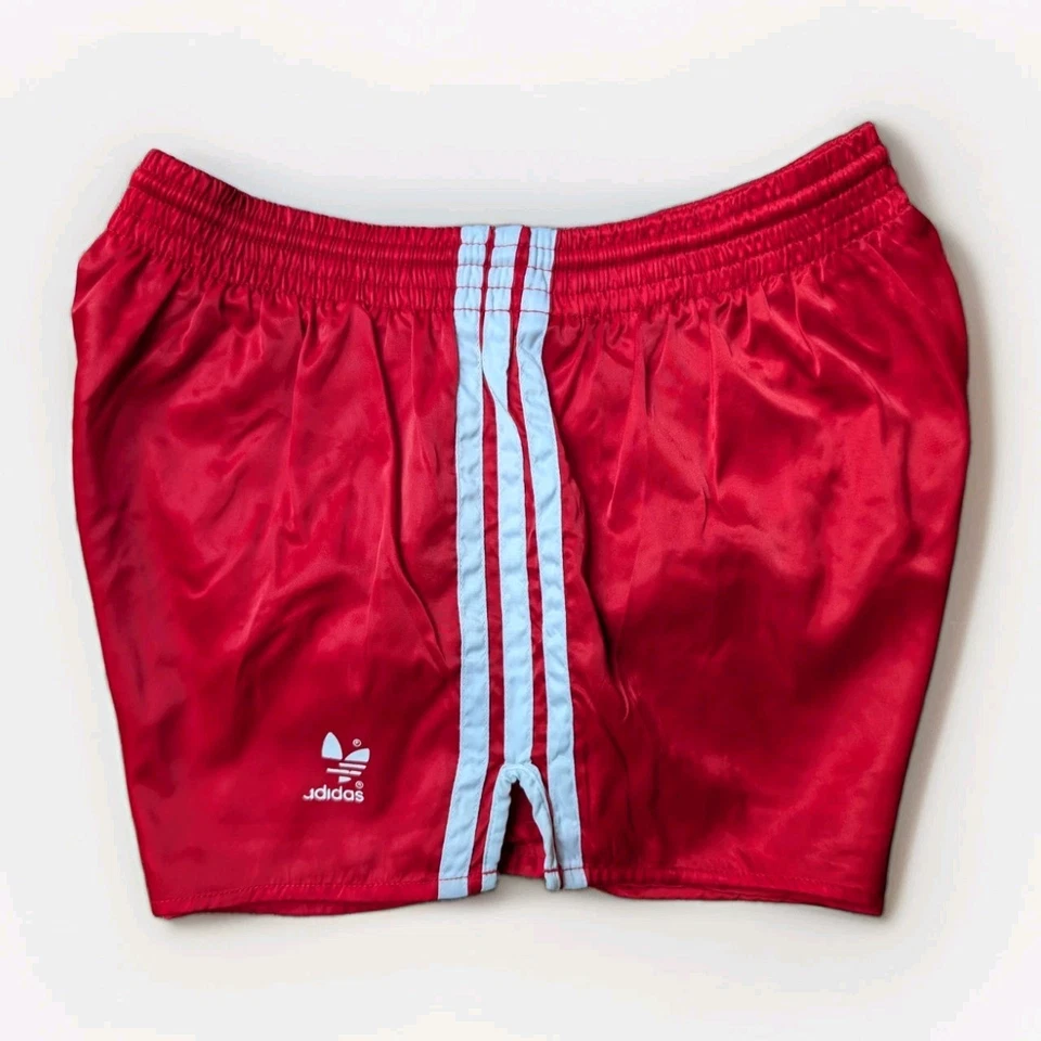 ADIDAS Beckenbauer Glanz Nylon Shorts rot D6 Running Sport Vintage Soccer Retro - Bild 4 von 4