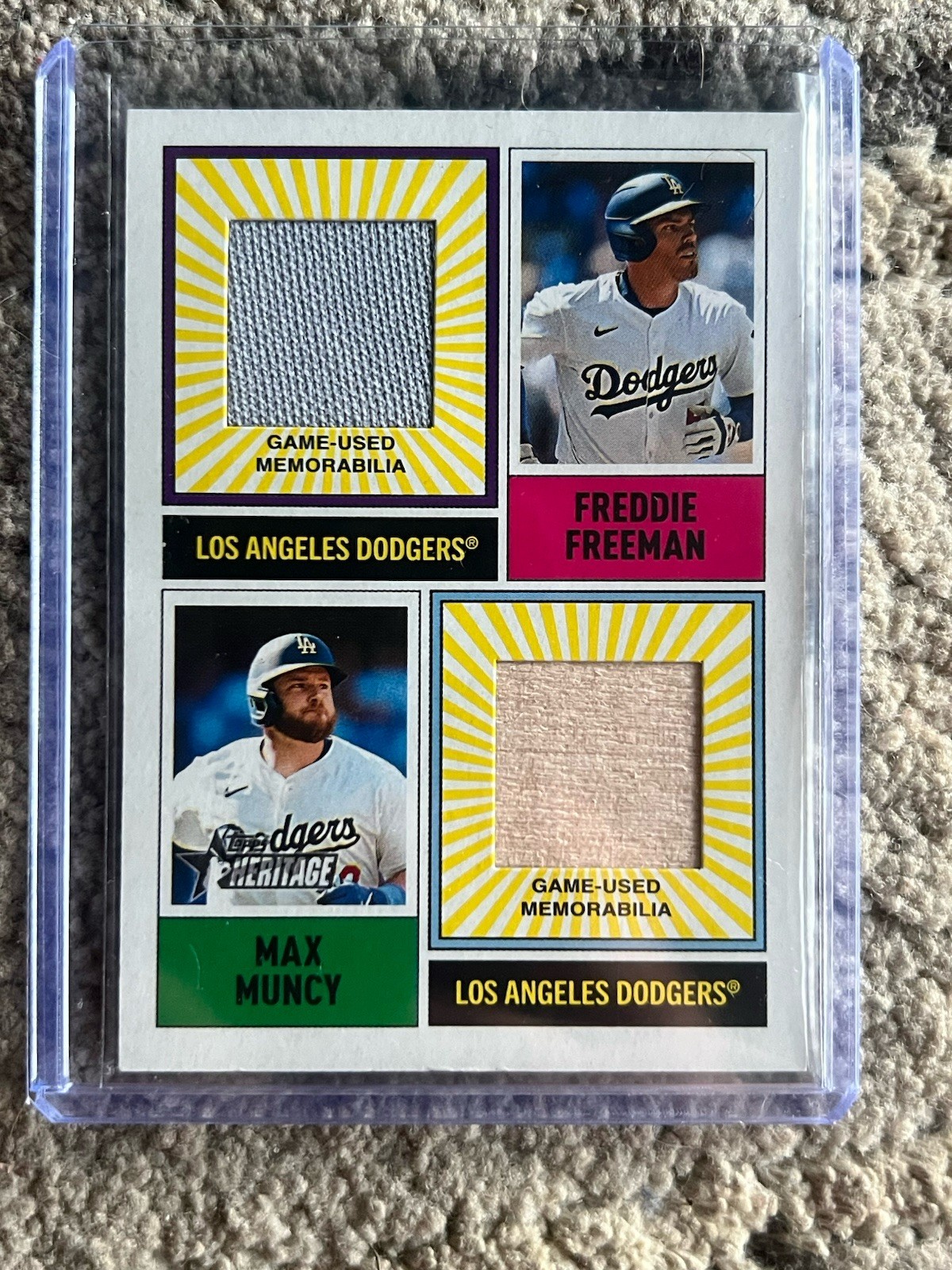 2025 Topps Heritage Dual Relic Freddie Freeman Max Muncy #DPMCR-FM LA Dodgers
