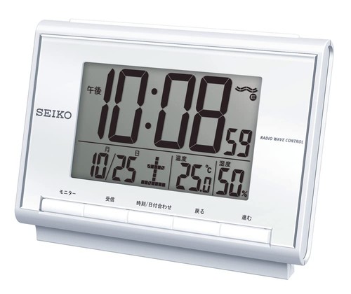 Seiko Clock Alarm Clock Radio Digital Calendar Temperature Humidity Display - Picture 1 of 4