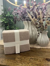 Full/Queen Textured Chambray Cotton Duvet & Sham Set Warm Brown - Casaluna NEW