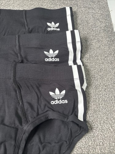 Mens Adidas Originals Comfort Flex Cotton 3-stripes 3pk Black Briefs Size Small - Picture 4 of 10