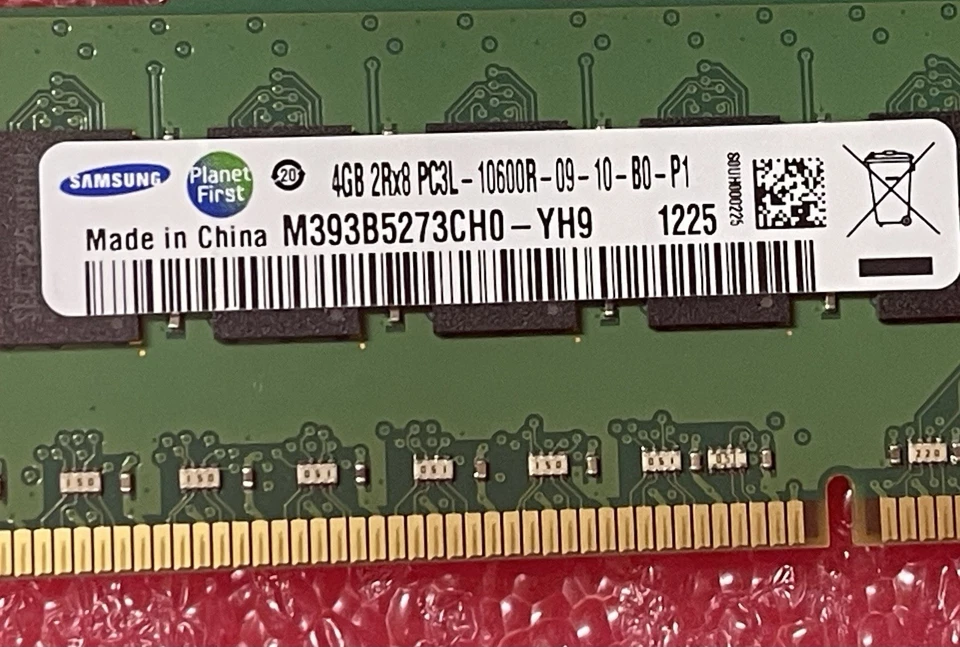 Samsung M393B5273CHO-YH9 24GB (4GBx6) PC3L-10600R ECC DDR3-1333MHz For Server - Image 2 of 2