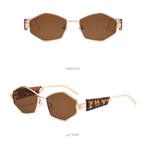 Metal Polygon Retro Sunglasses Women Personality Traveling Driving Glasses UV400 - Picture 10 of 39