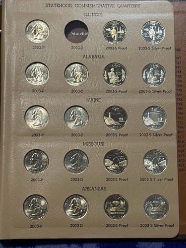 1999-2003 Quarters Complete Statehood Collection Book (25 90% Silver Quarters) - Picture 6 of 7