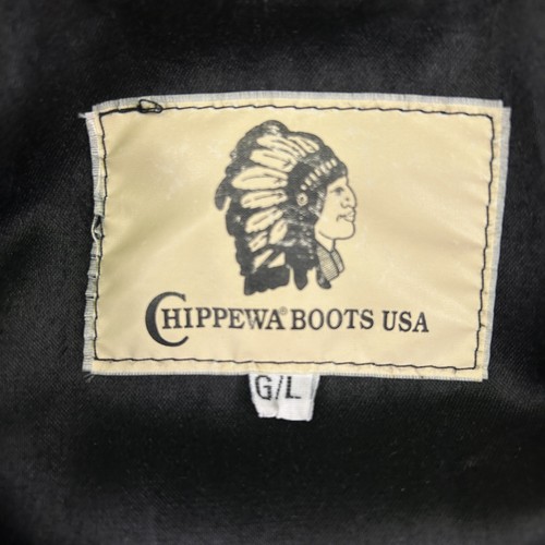 Stivali vintage Chippewa USA Varsity giacca uomo grande lana pelle western - Foto 8 di 17