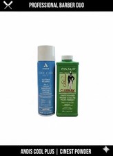 Andis Cool Care Plus Clipper Blade Cleaner W/ Pinaud Clubman Finest Powder 9 Oz