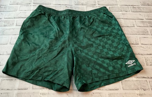 Classic Shiny Umbro Checkered Shorts XL Green - Picture 1 of 6