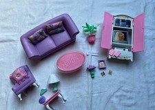 Barbie Vintage 90er Sammler Möbel Wohnzimmer Sofa Vitrine Sessel