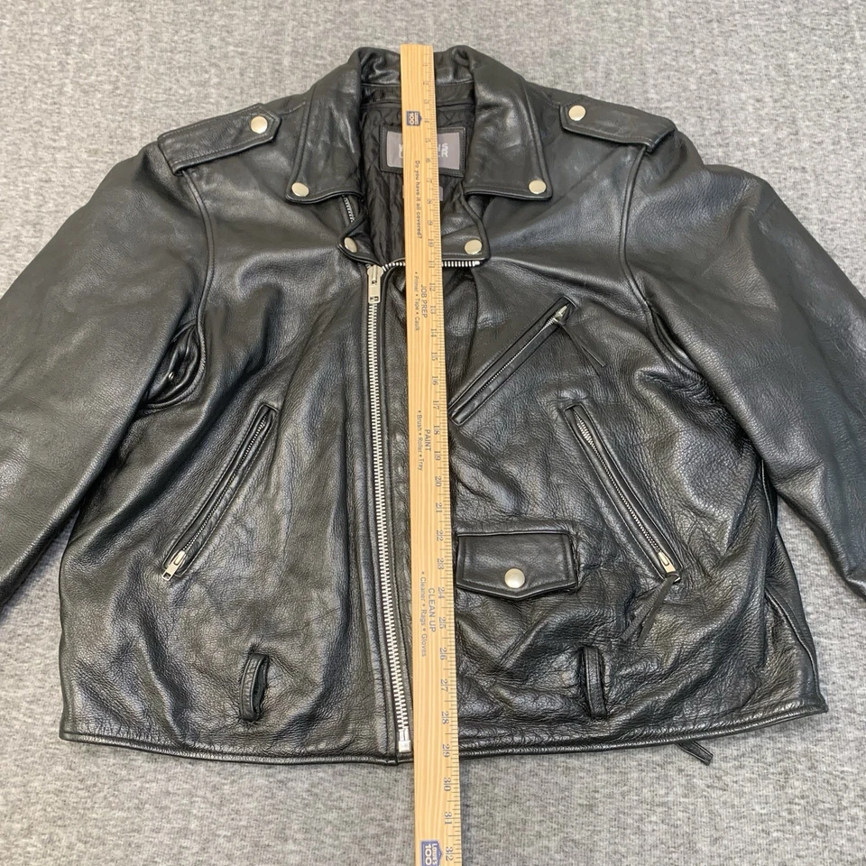CHAQUETA DE MOTO CLÁSICA WILSONS DE CUERO PARA HOMBRE FORRADA AISLANTE XXL NEGRA Foto 4 de 4
