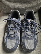 New Balance 410v4 MT410SN4 Mens 9.5 Blue Gray Leather Mesh Trail Walking Shoes
