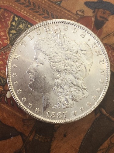 1887-P Morgan Silber Dollar Gemme Stempelglanz Blast White