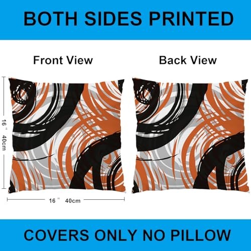 Orange 16x16 Kissenbezüge 2er Set Abstrakt 16" x 16" (2er Pack) Orange 2 - Bild 3 von 8