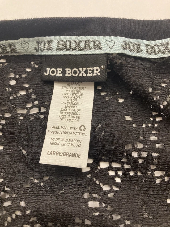 Top Joe Boxer de encaje negro manga larga talla grande para mujer’s Foto 3 de 4