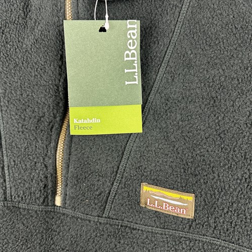 LL Bean Pullover Mens XL Tall Green Katahdin Fleece Half Zip Outdoors Hiking NWT - Picture 2 of 10