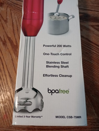 Cuisinart Smart Stick Stabmixer mit zwei Geschwindigkeiten in Box Rot 200 Watt Edelstahl - Bild 6 von 9