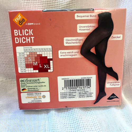 Nur Die Women's Pantyhose Tights Black 40 Denier Sheer Sexy Perfect Fit Hosiery - Picture 7 of 26