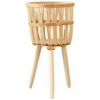  Übertopf Bambus Blumen Kübeln Blumenkorb Geflochtener Pflanzkorb