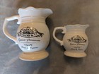 Duchamp & Cie  ~ White Farmhouse Pitcher  Set ~ 4" and 5 3/4"