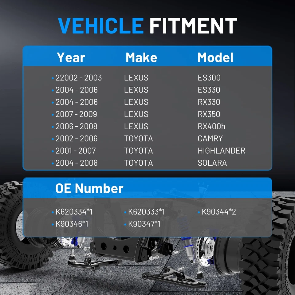 6x Front Lower Control Arm Ball Joints Sway Bars for 2006-2008 Lexus RX400h 3.3L - Image 2 of 4