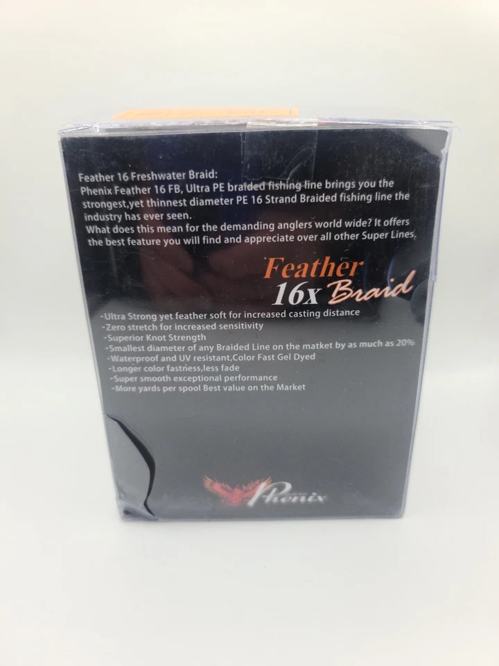 Relleno trenzado hueco Phenix Feather 16X 100 lb 700 yd - blanco con naranja y verde Foto 3 de 4