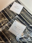 NEW (2) Pottery Barn JOHNSTON STRIPED Pillow Covers 18X18 BLUE NAVY NWT 