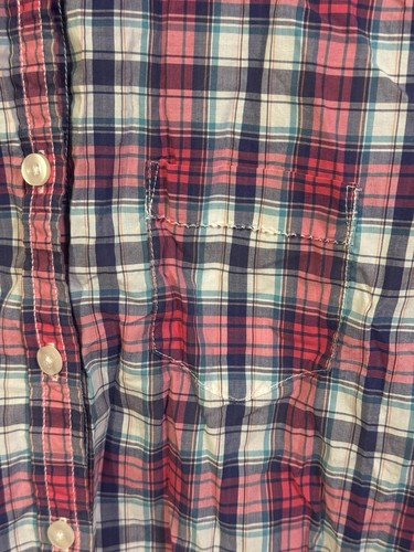 American Eagle Outfitters Prep Fit Shirt Women's M Blue,White,Red Checkered - Picture 4 of 11