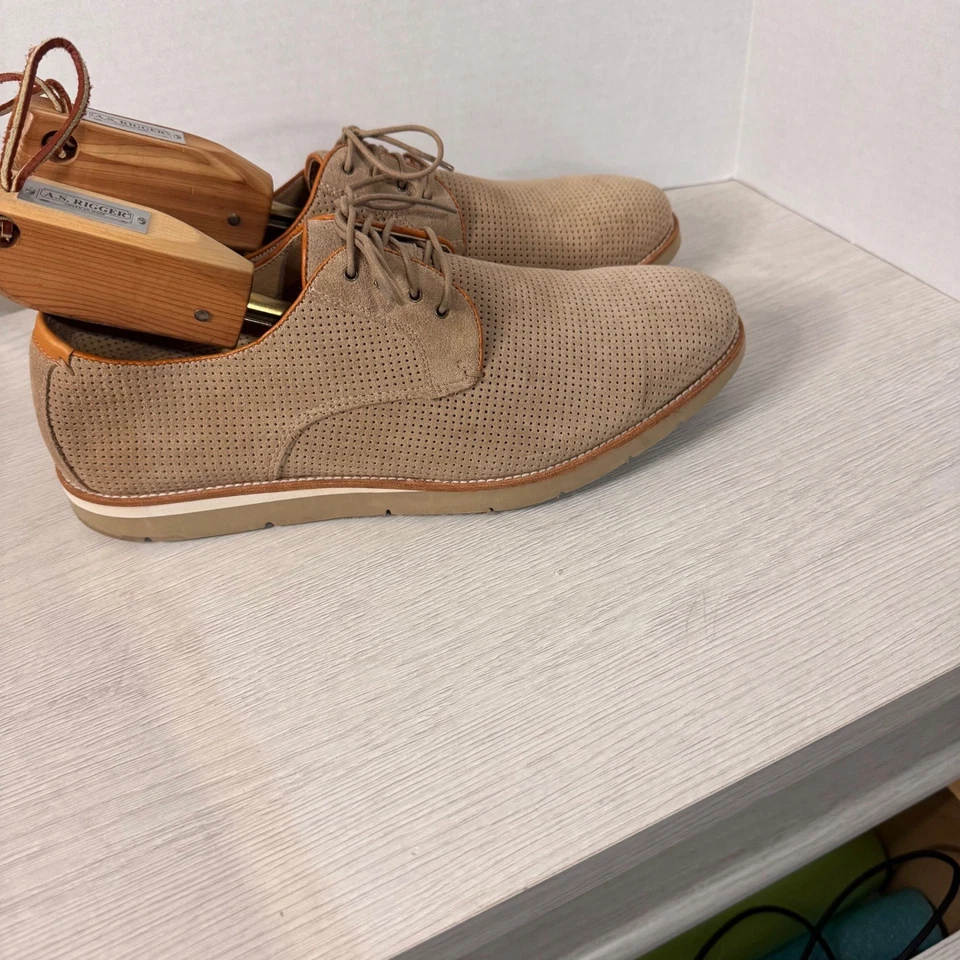 Zapatos de vestir Oxford Johnston & Murphy de cuero gamuza perforada para hombre talla 10,5 M Foto 2 de 4