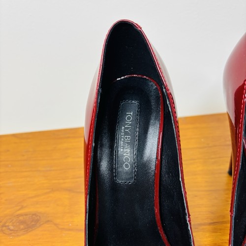 Tony Bianco Womens Heels Patent Red Leather Pointed Toe Size 6.5 - Bild 4 von 9