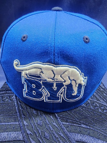 BYU Cougars Zephyr Hat Blue/Black Retro Logo Adjustable Snapback Cap - Picture 2 of 13