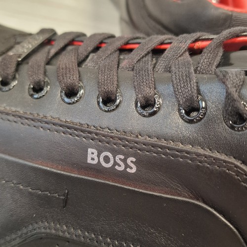 Hugo Boss Racing Zapatillas Hombre 11 Reino Unido Cuero Negro Fibra de Carbono - Imagen 8 de 13