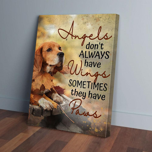 Angel Don't Always Have Wings Beagle Matte Poster, Canvas - Picture 1 of 11