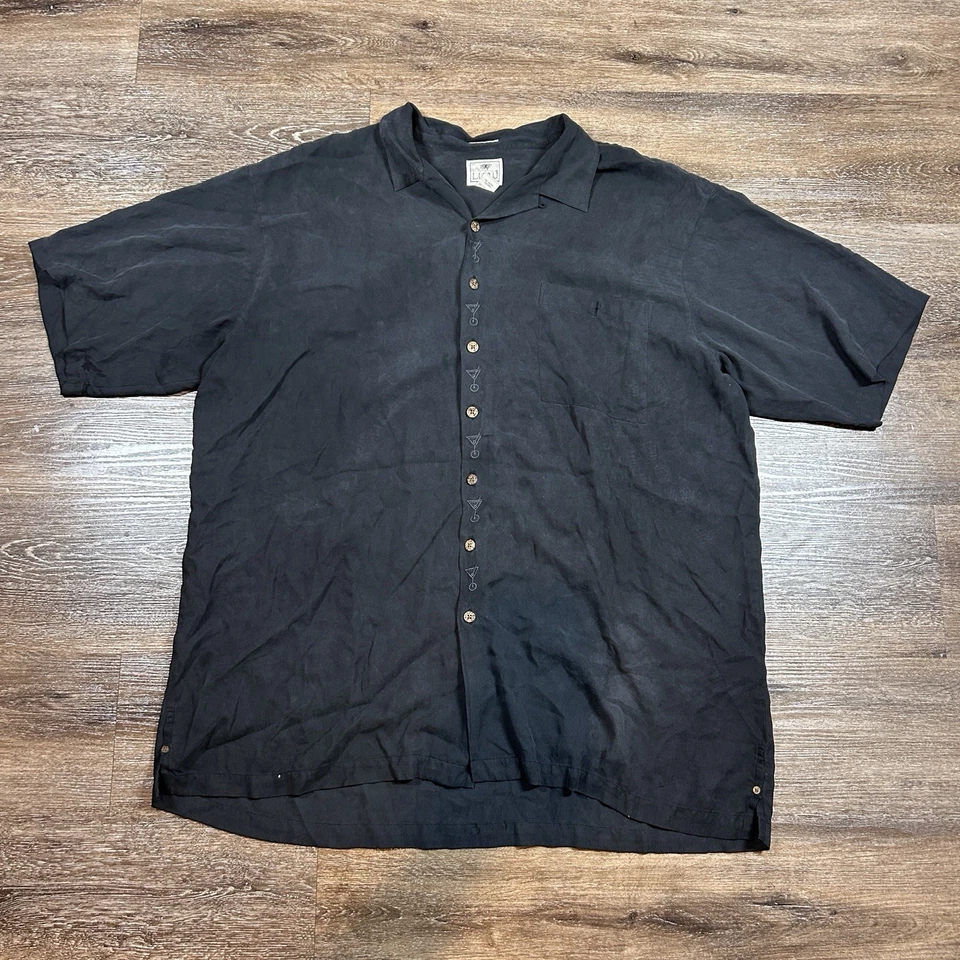 Camisa Luau Para Hombre 3XT Alta Mejor Seda Edición Limitada Botones Manga Corta Foto 2 de 4