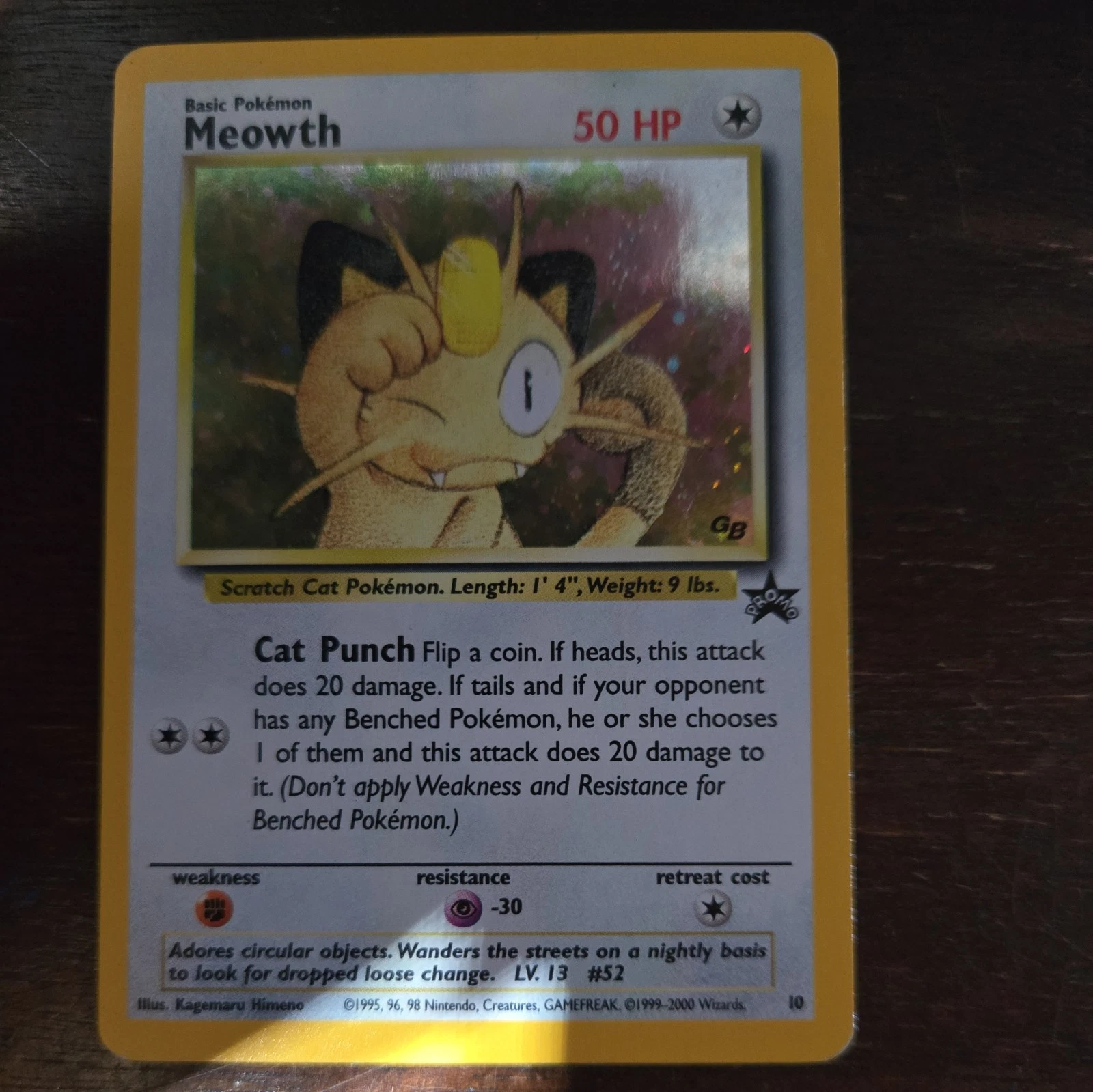 Deal for Pokemon TCG Meowth #10 Black Star Promo GB Stamp Holo Damged Free Shipping