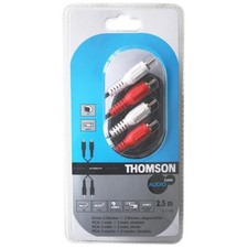 Thomson 2.5m RCA Cable Audio Connection Cable 2x RCA Plug Stereo RCA Chinch