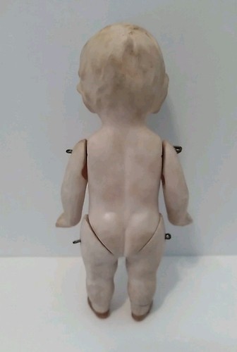Antique German All Bisque Wire Hinged Arms & Legs Doll Unmarked 7" - Picture 5 of 8