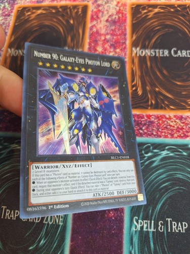 Yu-Gi-Oh! Número 90: Galaxy-Eyes Photon Lord BLC1-EN018 plateado ultra primera edición casi nuevo - Imagen 2 de 4