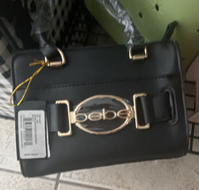 bebe Women s Black Satchel Top Handle Bag Gol...