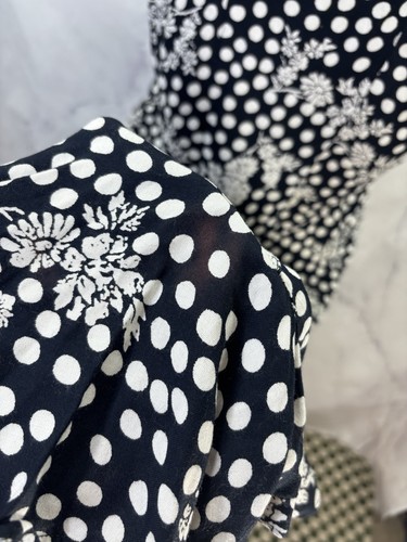 Vestido Nostalgia Vintage Años 90 Negro Polkadot Floral Cottagecore grunge talla L Hada - Imagen 6 de 20