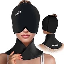 Cold Cap and Neck Ice Pack Wrap Set, Soft Gel Wearable Ice Face Mask and Cerv...