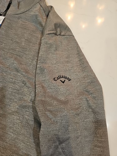 Callaway Mens Big & Tall 1/4 Zip Fashion Pullover Shirt Medium Grey Hthr 1X $95 - Picture 2 of 4