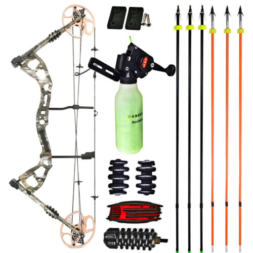 Archery Compound Bow Fishing Kit 0-70lb Fishing Arrow Right Hand Hunting Shoot - Picture 16 of 17