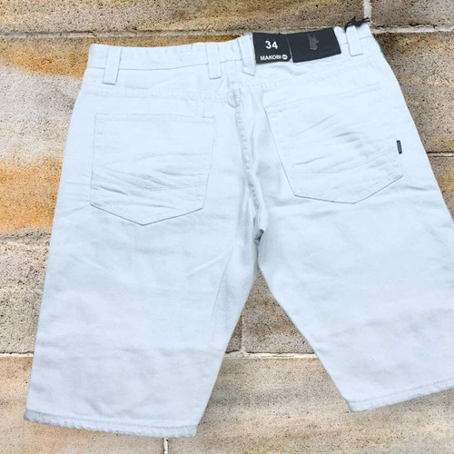 Men's Makobi White | Green | Orange Denim Shorts NWT - Picture 2 of 3