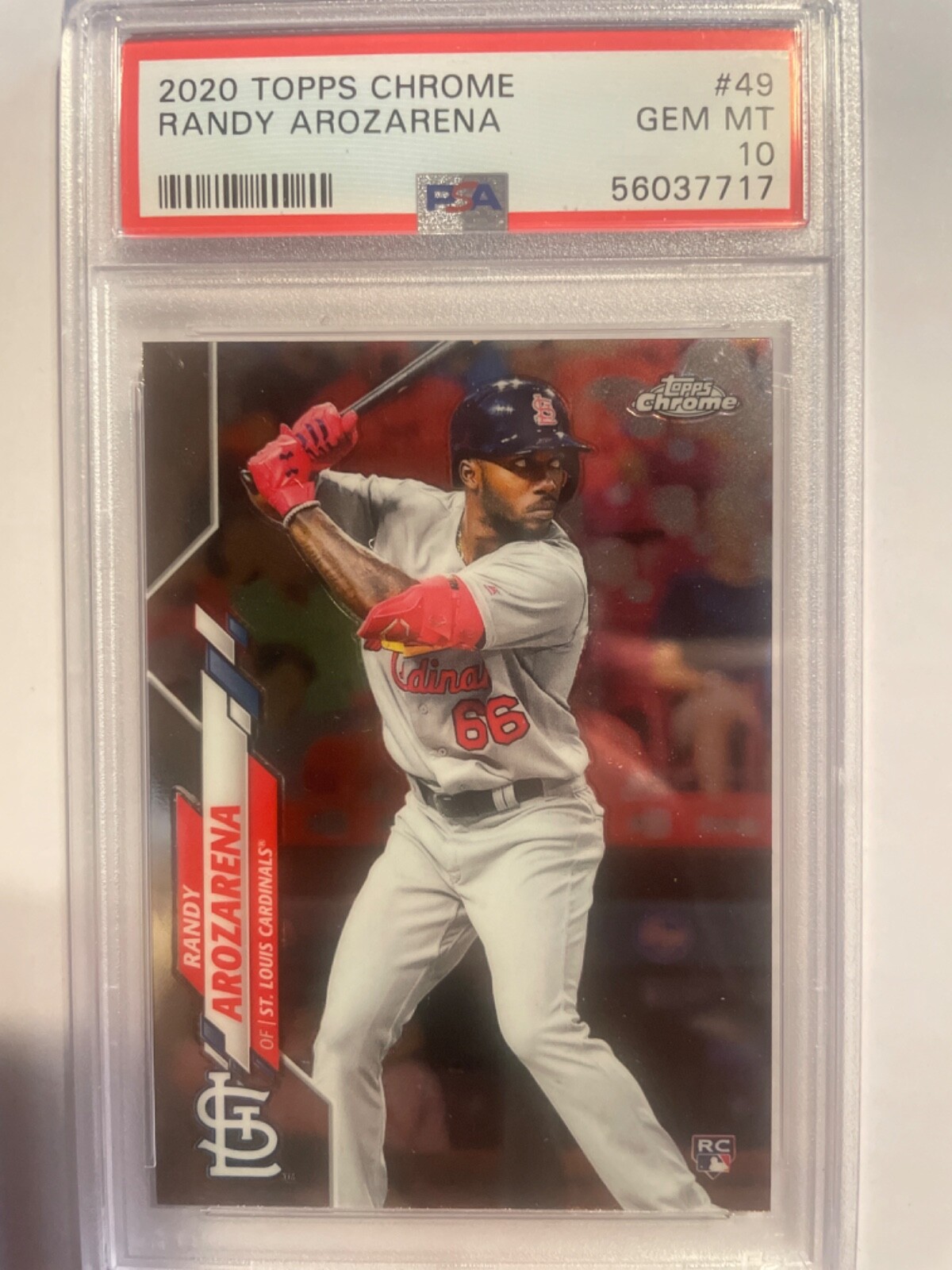 Randy Arozarena 2020 Topps Chrome - #49 (RC) PSA 10