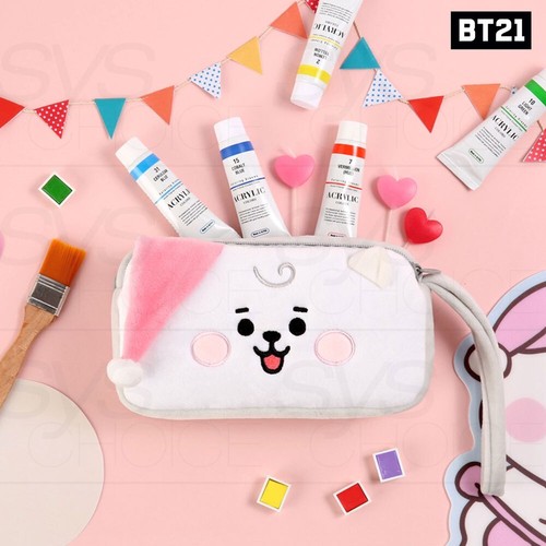 BTS BT21 Official Authentic Goods Plush Pen Pouch Party Ver + Tracking Number - Picture 3 of 5