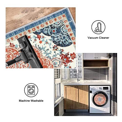 KITCHEN RUGS SET Non Slip Boho Red 3 Pcs 20"x32" 20"x48" 20"x59" ILEADING - Bild 5 von 7
