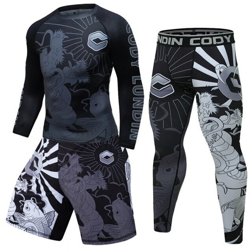 Pantalones cortos brasileños Jiu Jitsu protección contra erupciones MMA BJJ conjuntos de espatas peces koi diseños de calavera - Imagen 29 de 33
