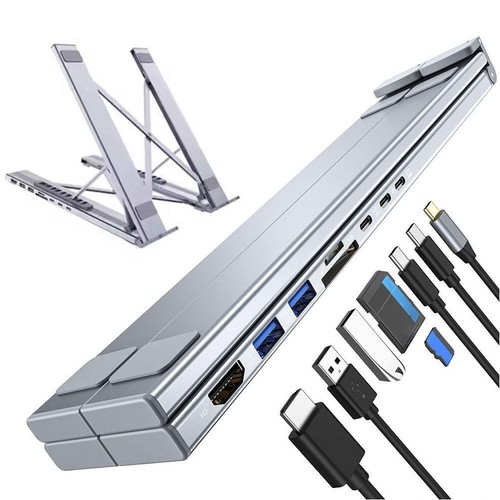 8 In 1 Laptop Stand USB C HUB Laptop Docking Station K8Q9 Support O2I5 U4U8 Y5V4 - Photo 4/14