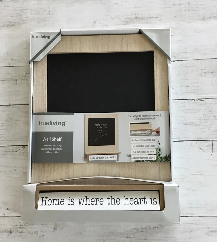 Wall-Mounted Wooden Chalkboard Shelf W/Turning Statement Blocks 11.8”x15.7” - Image 2 of 4