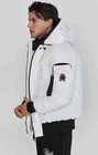 SikSilk Mens White Bomber Jacket Small