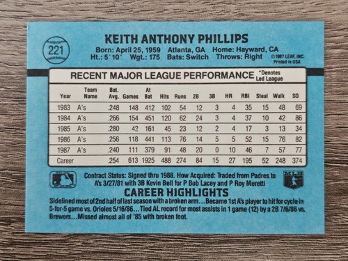 1988 Donruss Baseball Pick A Card #1-#235 - 第 443/471 張圖片